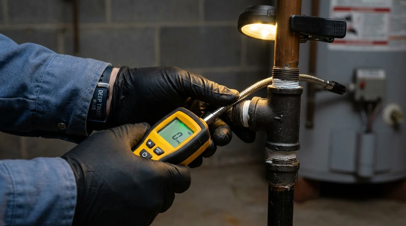 Gas leak detection with electronic sniffer by Johns Plumbing LLC in Yauco
